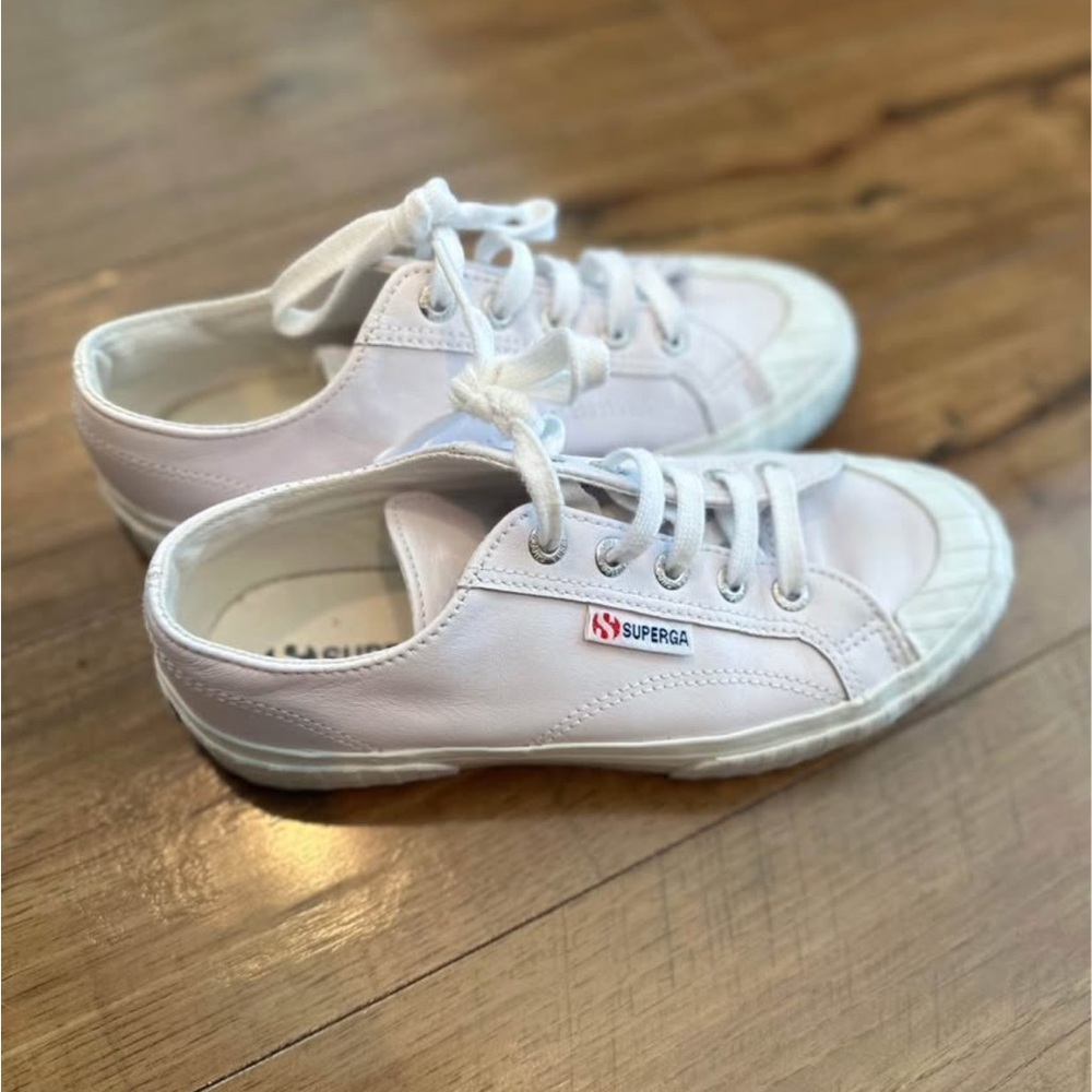 Superga Classic White Lace-Up Sneakers